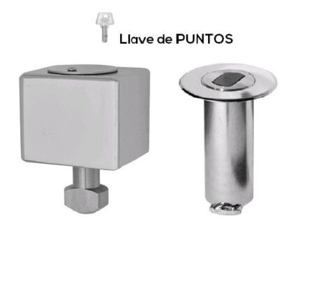 Candado seguridad cuadrado llave puntos puerta enrollable