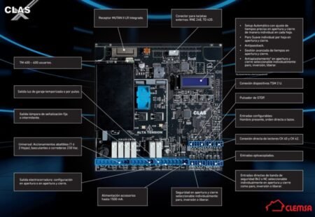 Placa de control universal motores puertas Clemsa CLAS X 230V -1